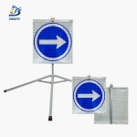 Roll Up Folding Sign - Turn Right Reflective Tripod Folding Warning Sign